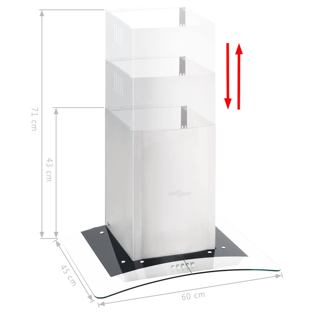 rozsdamentes acél LED-es fali páraelszívó 60 cm 756 m³/óra