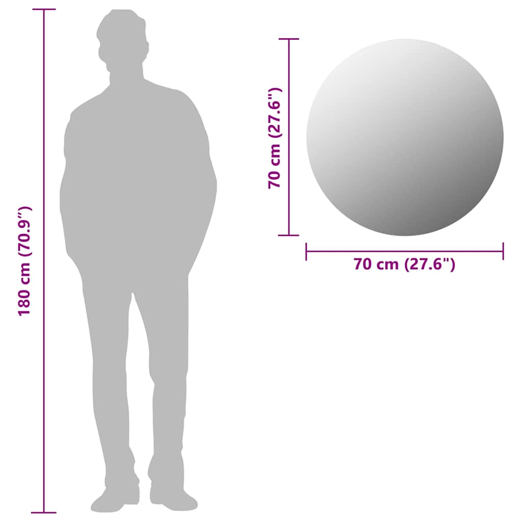 kör alakú tükör 70 cm