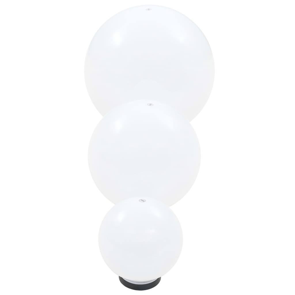3 db-os LED gömblámpa-szett 20 / 30 / 40 cm PMMA