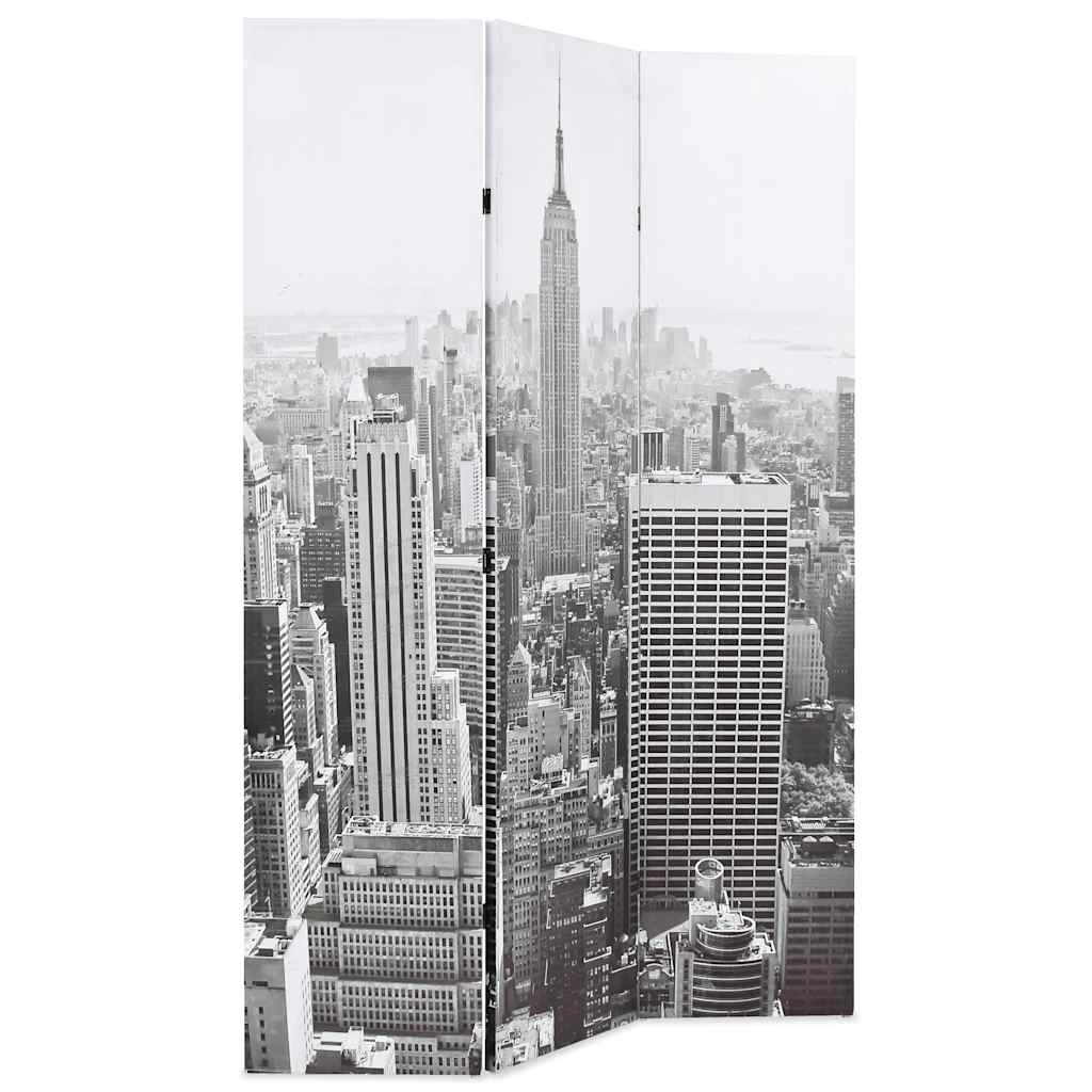 fekete-fehér New York mintás paraván 120 x 170 cm
