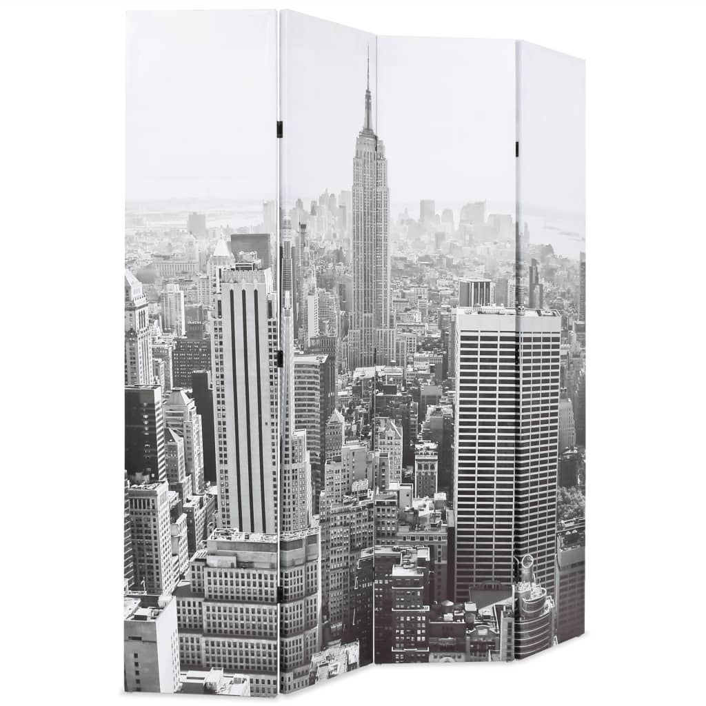 fekete-fehér New York mintás paraván 160 x 170 cm