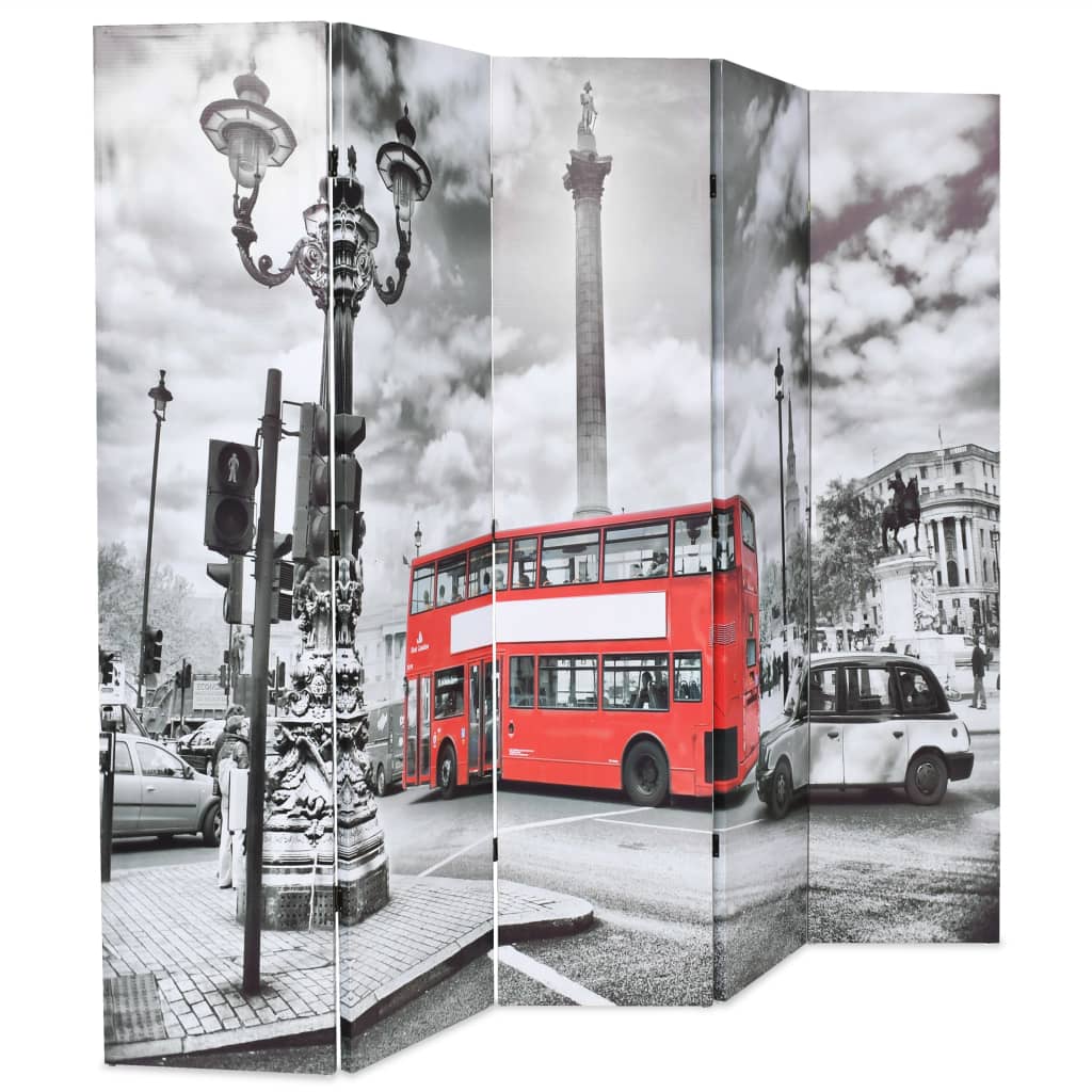 fekete-fehér londoni busz mintás paraván 200 x 170 cm