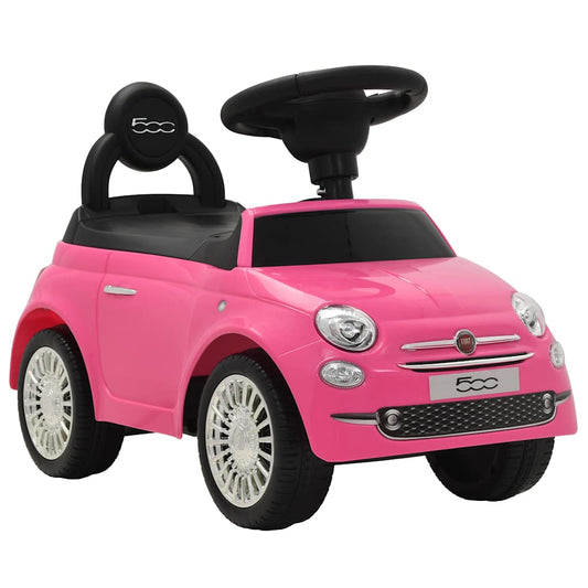 rózsaszín ráülős Fiat 500 játékautó