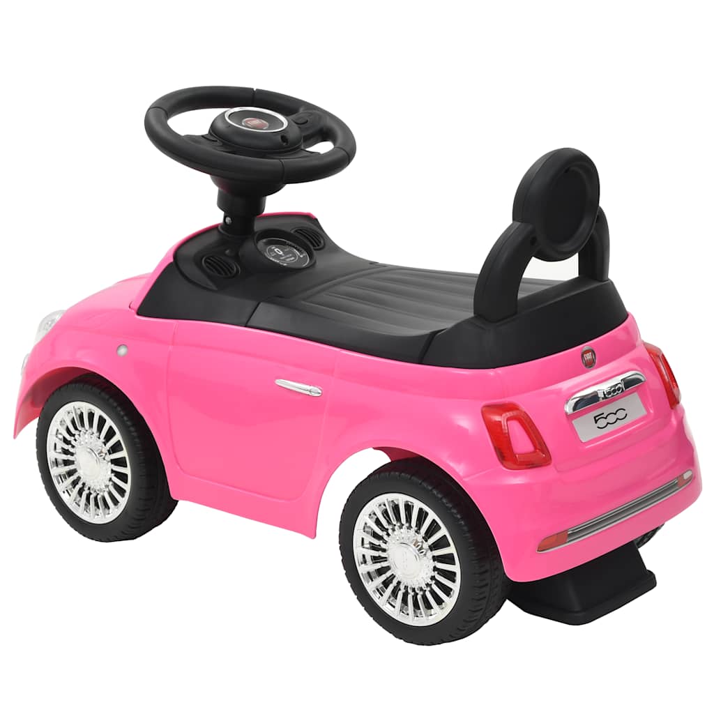 rózsaszín ráülős Fiat 500 játékautó