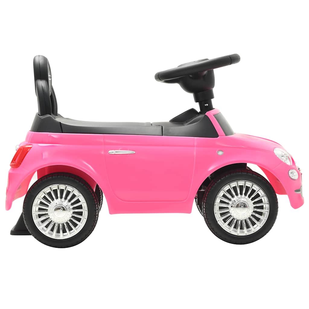 rózsaszín ráülős Fiat 500 játékautó