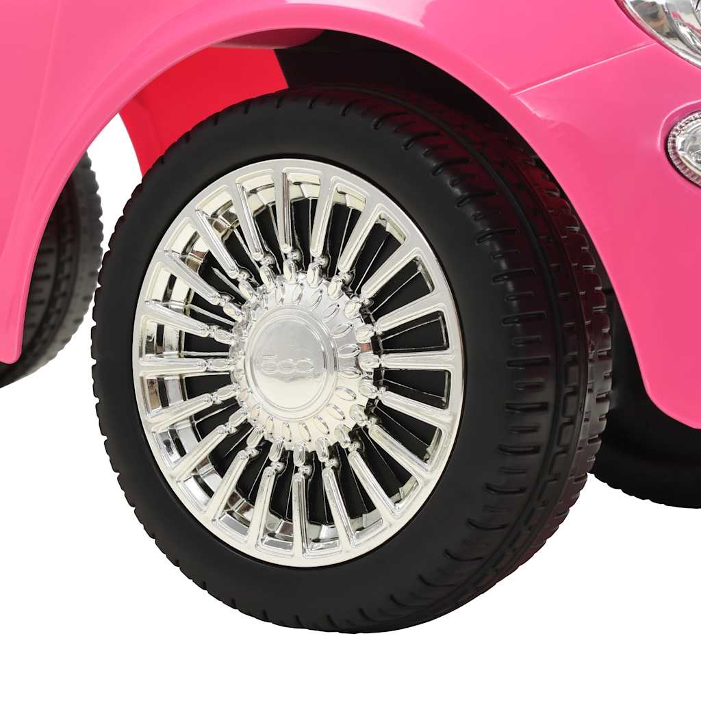 rózsaszín ráülős Fiat 500 játékautó