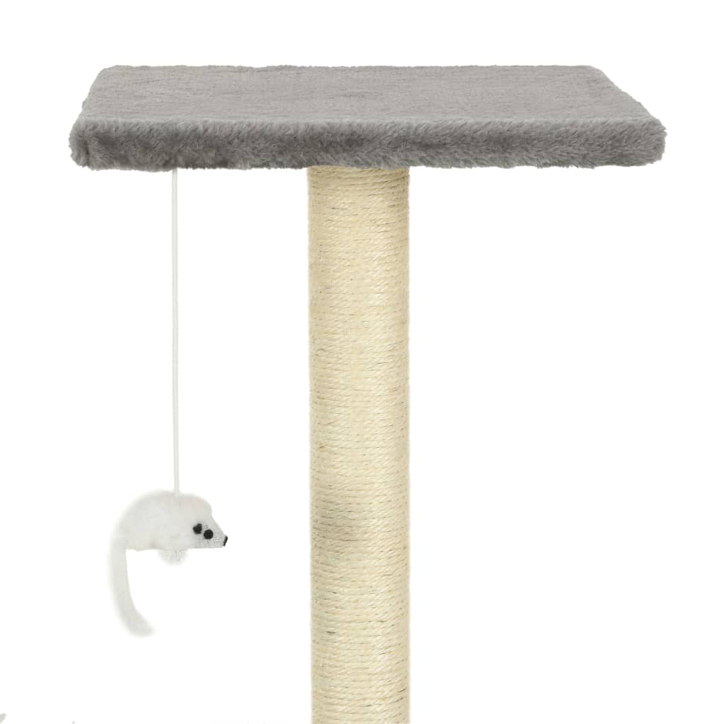 szürke macskabútor szizál kaparófákkal 95 cm