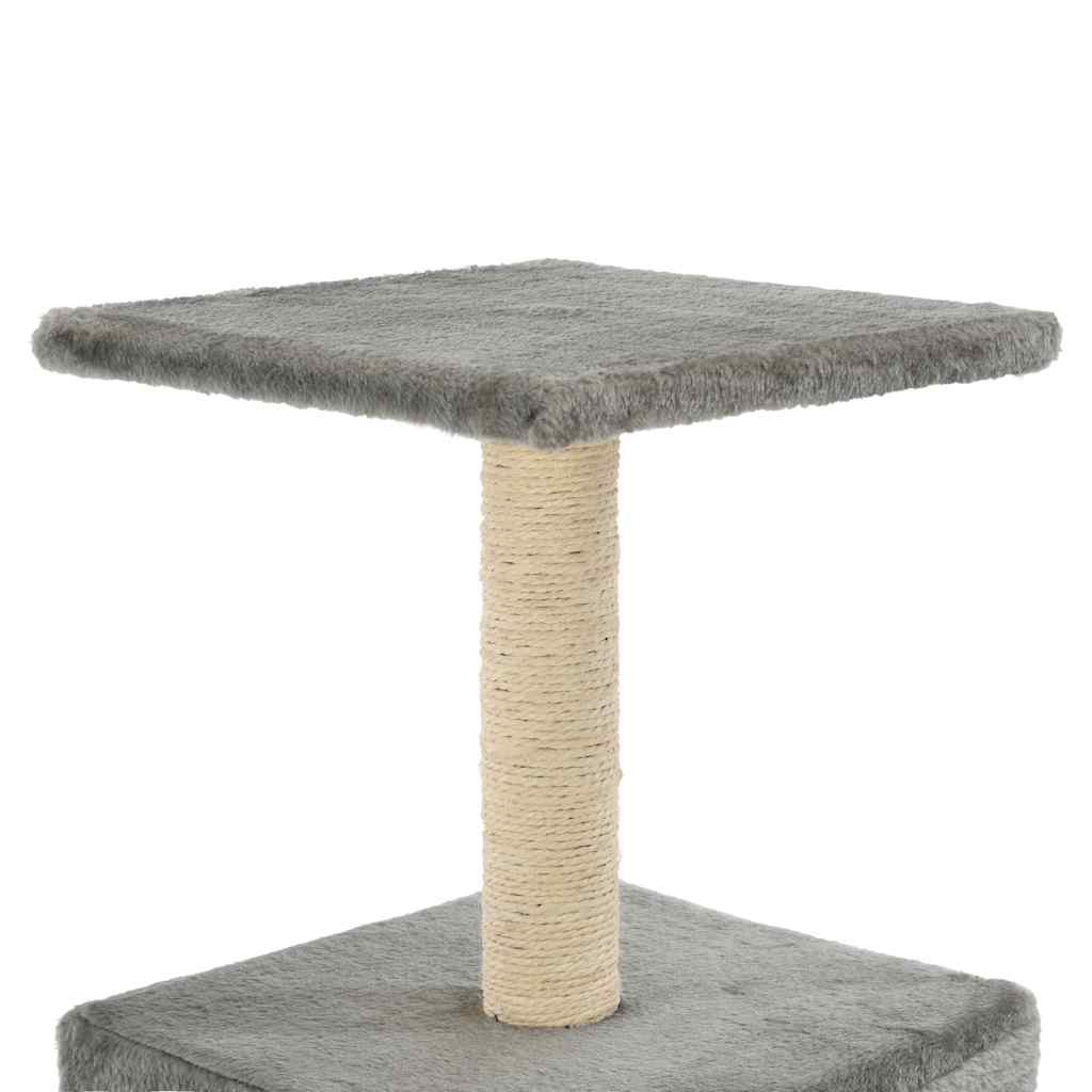 szürke macskabútor szizál kaparófával 55 cm