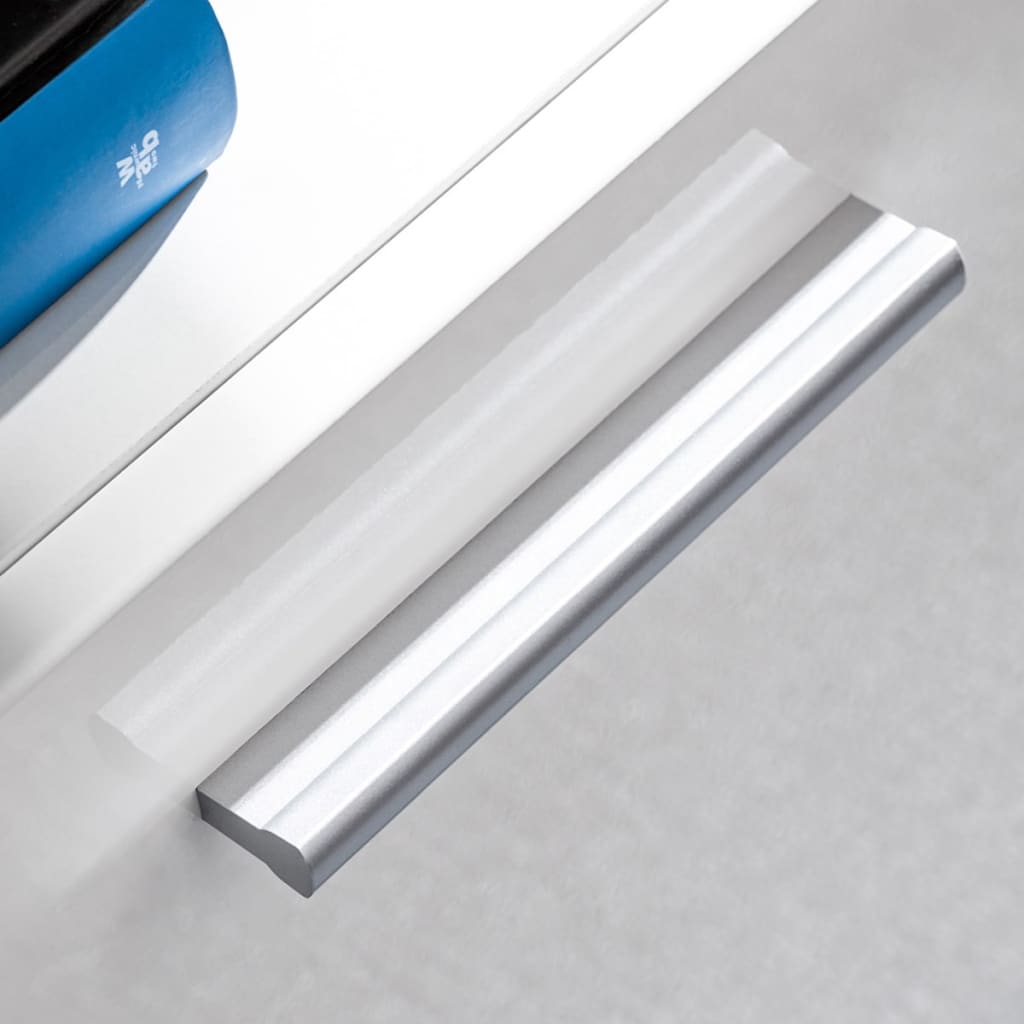 5-részes magasfényű fehér fali TV-szekrény LED-fényekkel