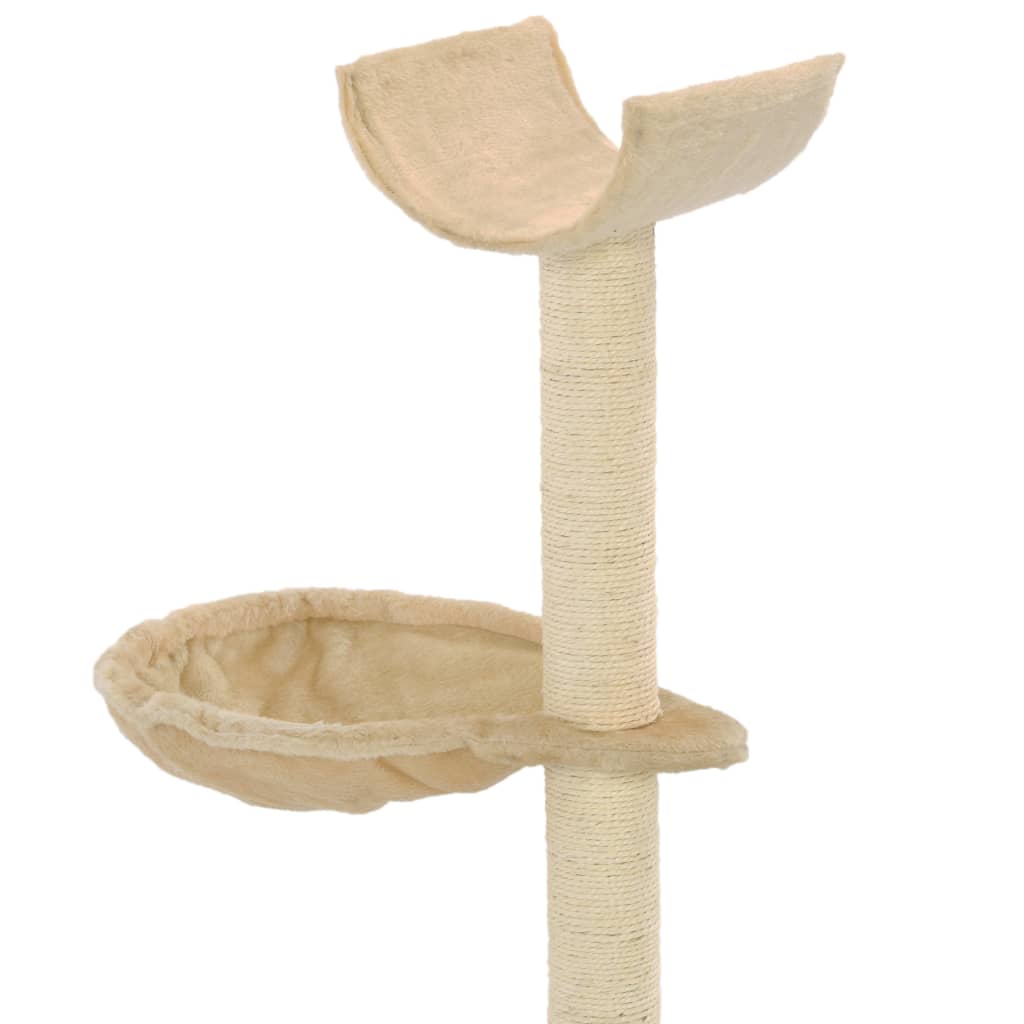 bézs macskabútor szizál kaparófákkal 105 cm