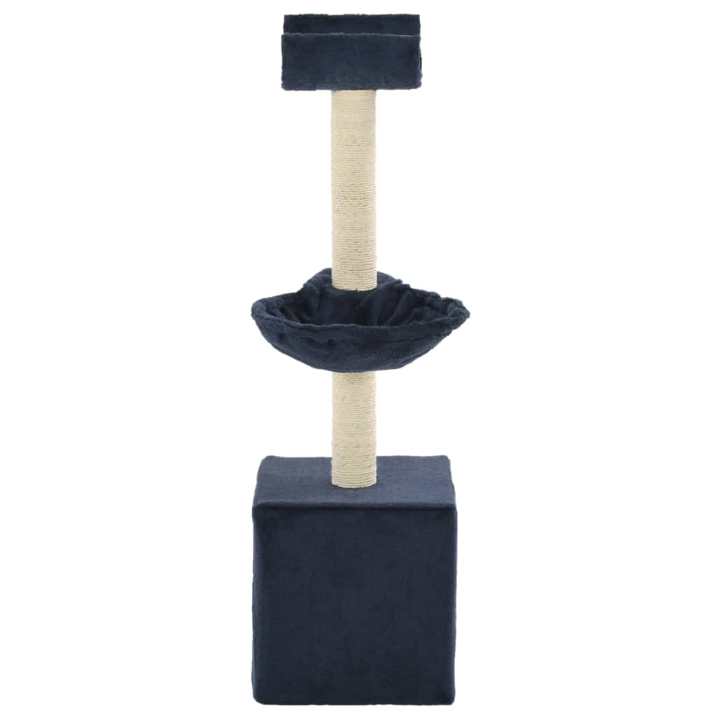 kék macskabútor szizál kaparófákkal 105 cm