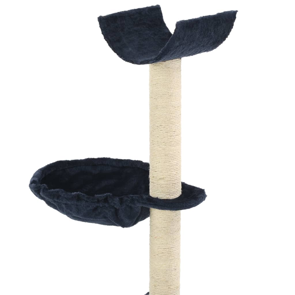 kék macskabútor szizál kaparófákkal 105 cm