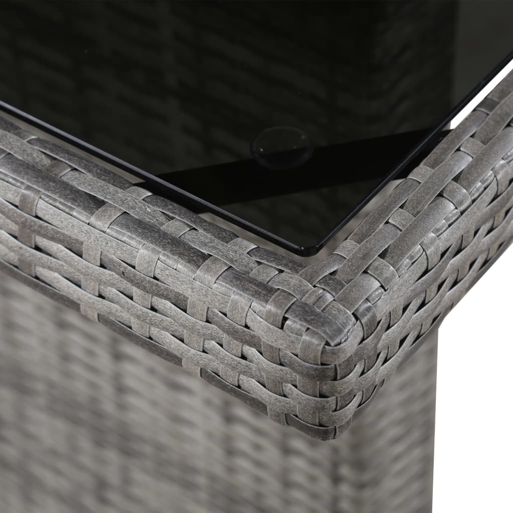 polyrattan és üveg kerti asztal 240 x 90 x 74 cm