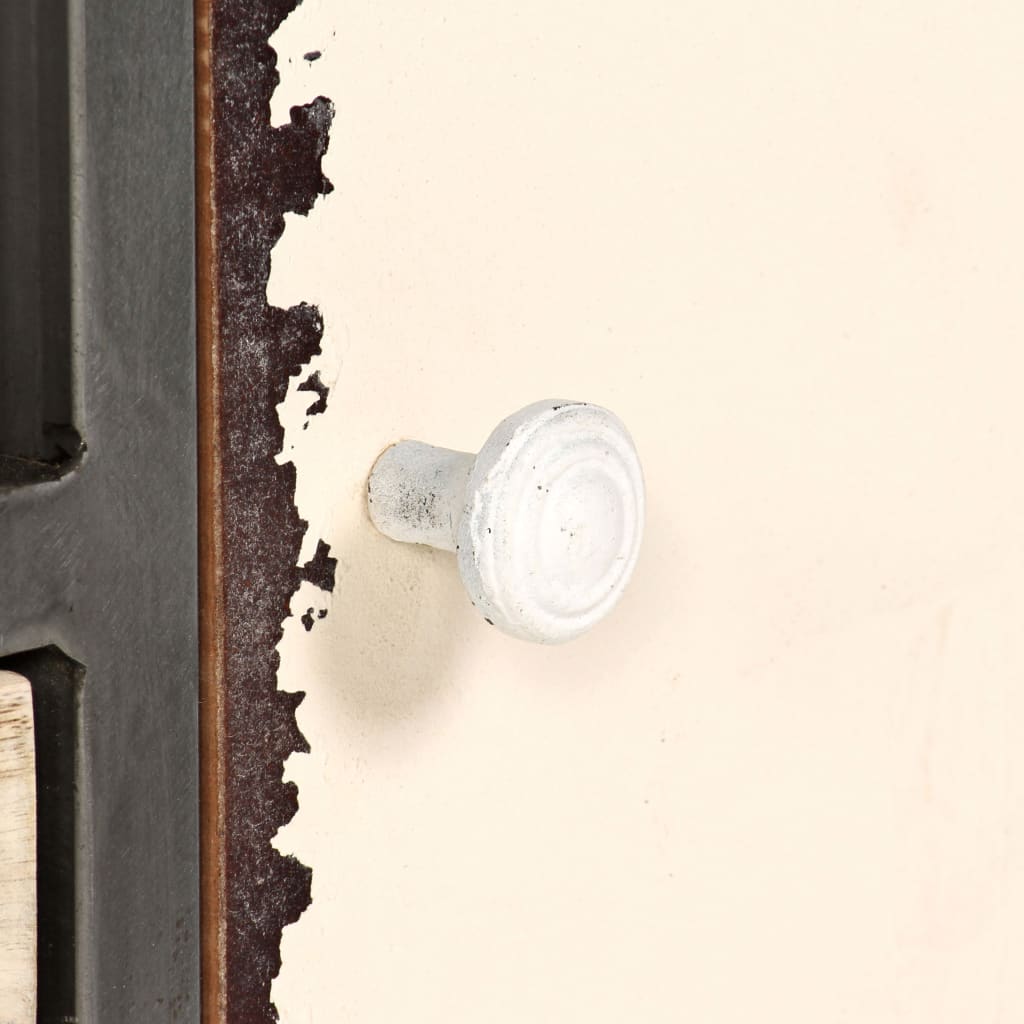 tömör mangófa és acél TV-szekrény 120 x 30 x 45 cm