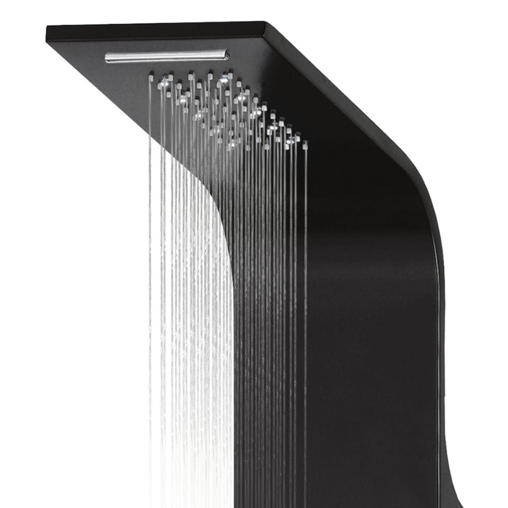 fekete alumínium zuhanypanel 20 x 44 x 130 cm