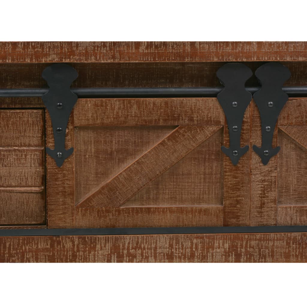 barna tömör fenyő konzolasztal 131 x 35,5 x 75 cm