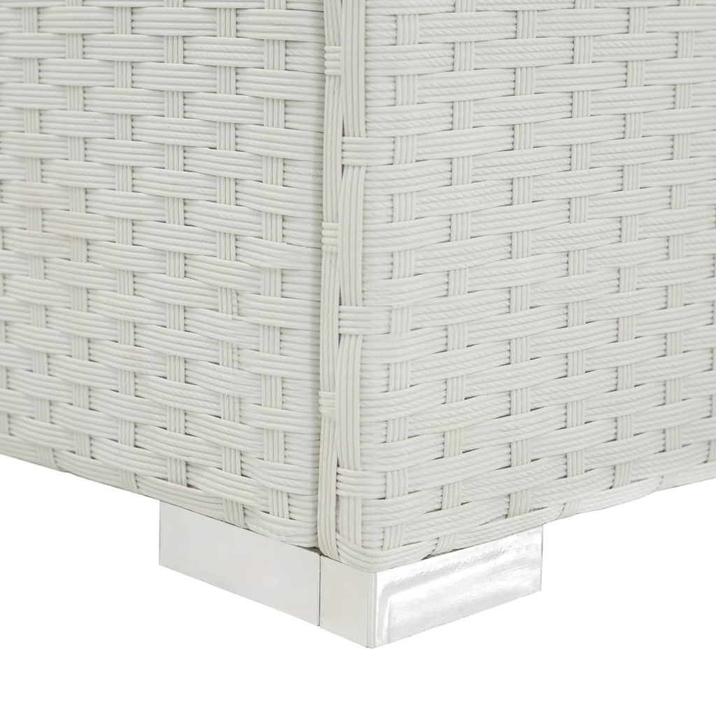 fehér polyrattan napozóágy párnával