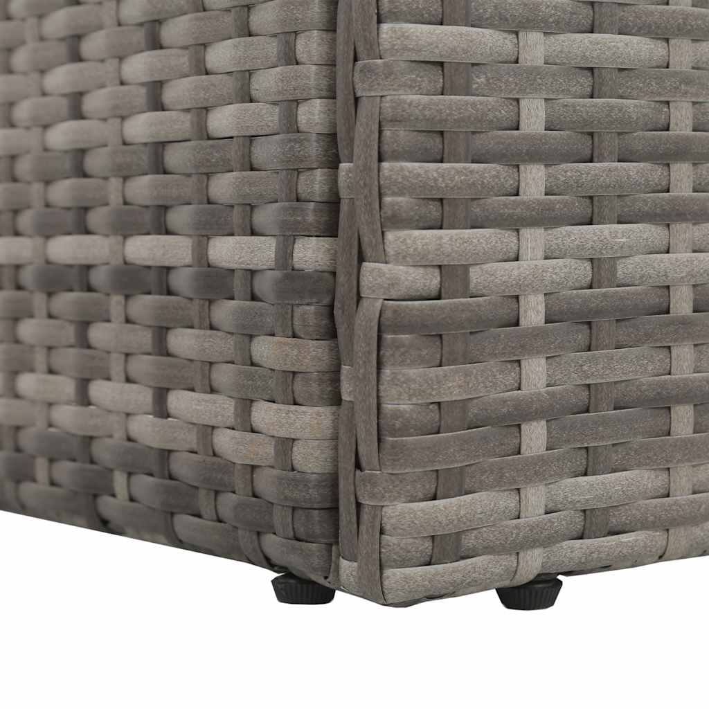 szürke polyrattan kerti ágy 195 x 60 cm