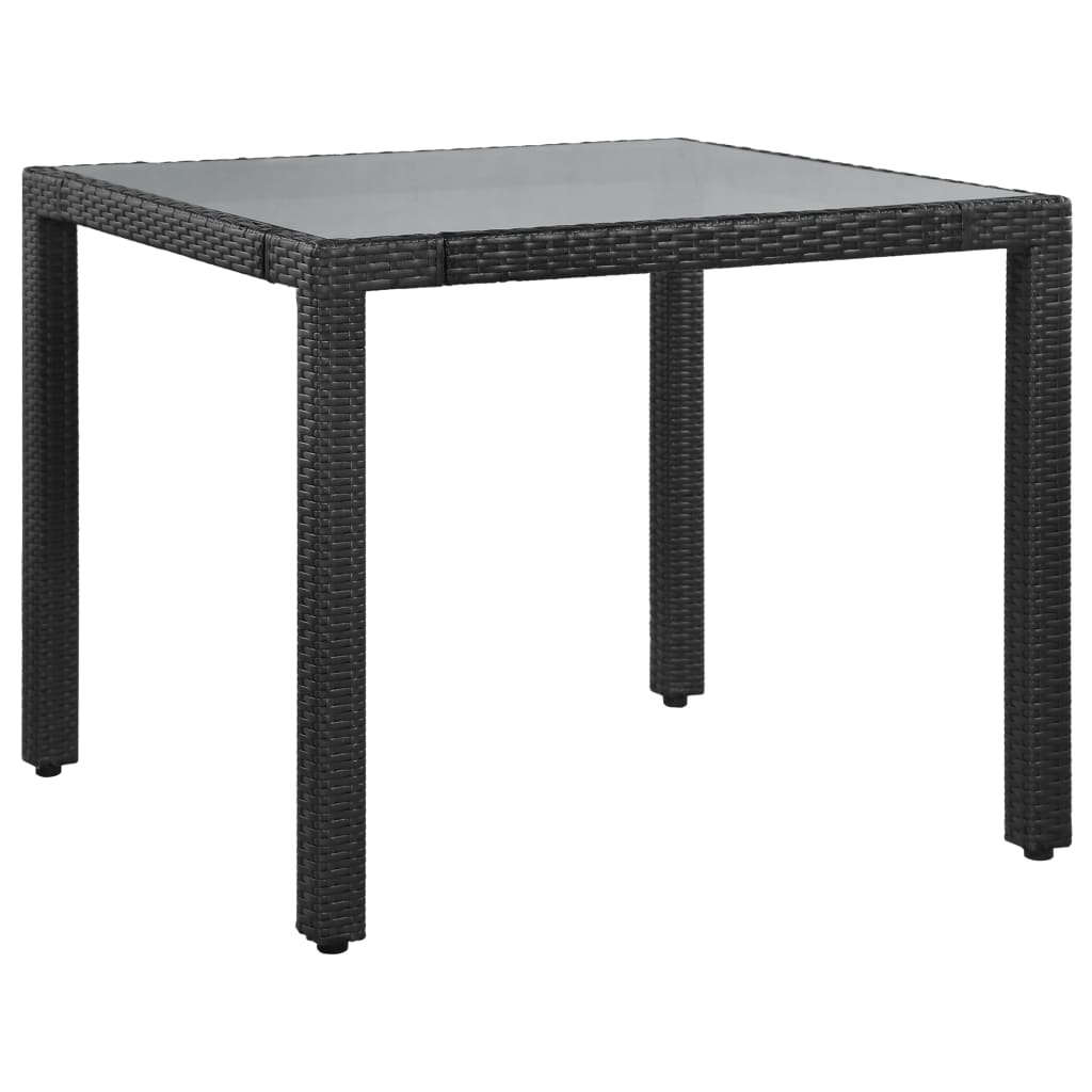 5 részes fekete kültéri polyrattan étkezőgarnitúra