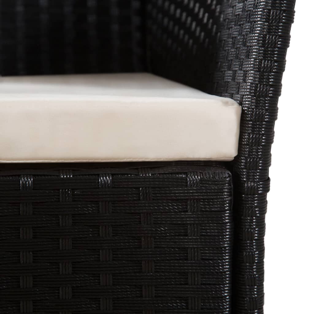 9 részes fekete és barna kültéri polyrattan étkezőgarnitúra