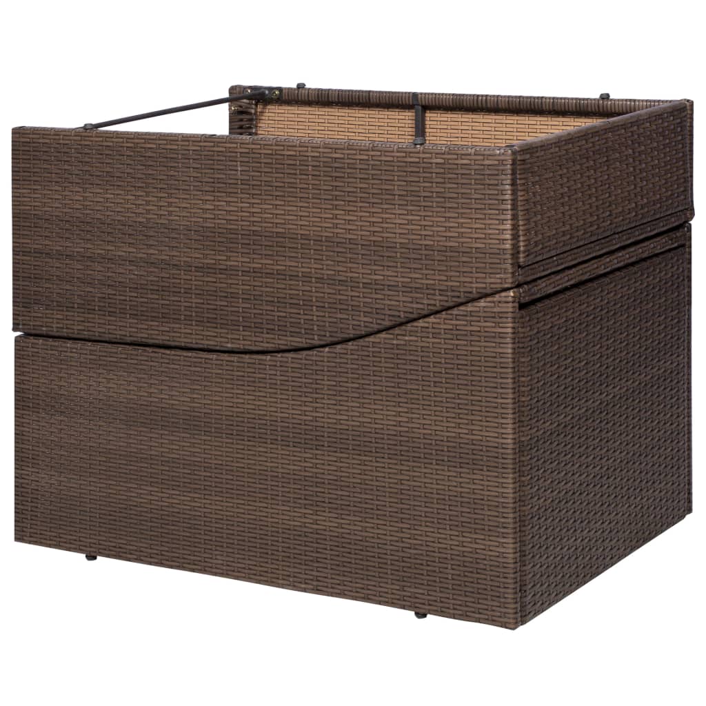 barna polyrattan napozóágy párnával