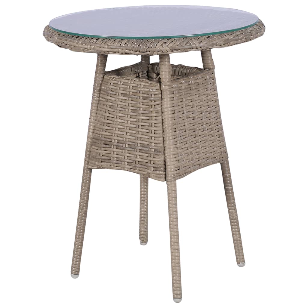 3 darabos barna polyrattan bisztrószett párnákkal
