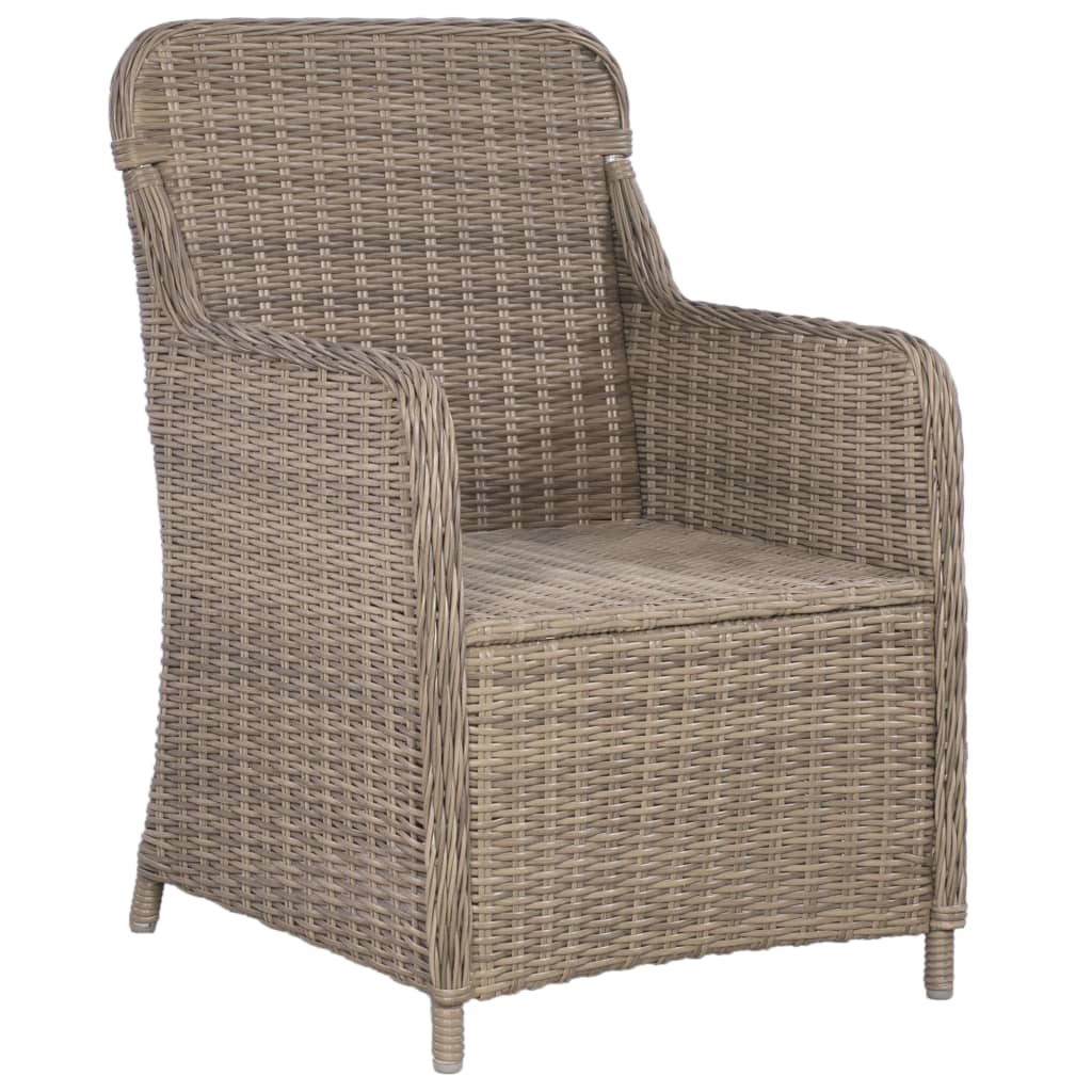 3 darabos barna polyrattan bisztrószett párnákkal