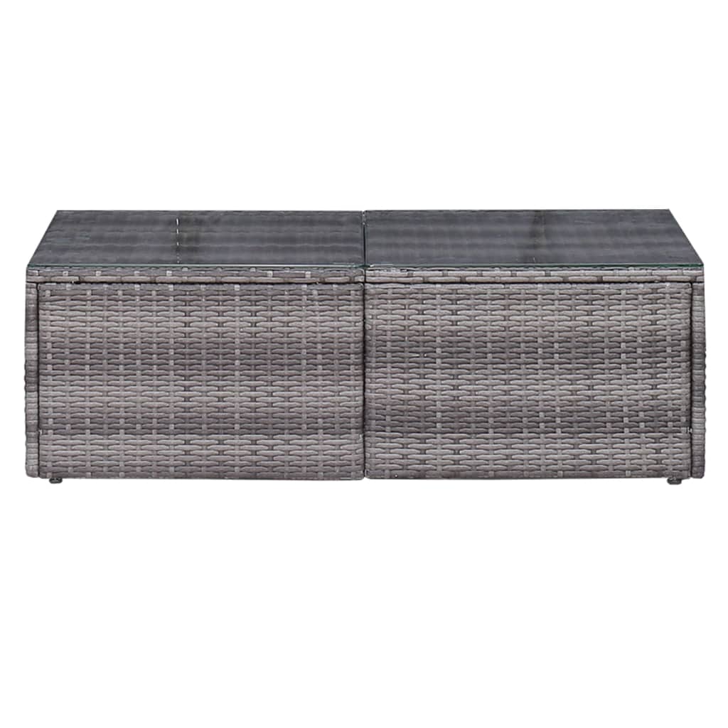 6-részes szürke polyrattan kerti bútorszett párnákkal