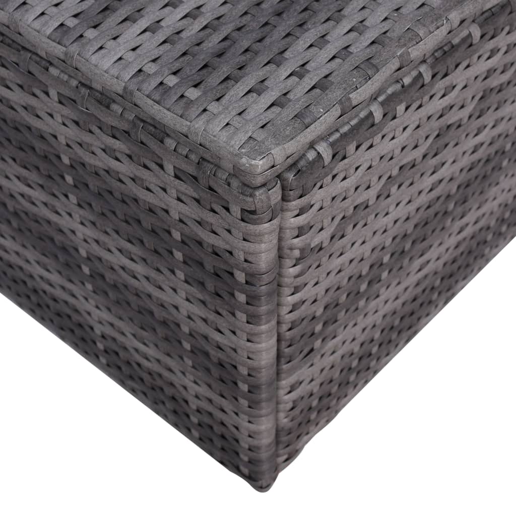 6-részes szürke polyrattan kerti bútorszett párnákkal