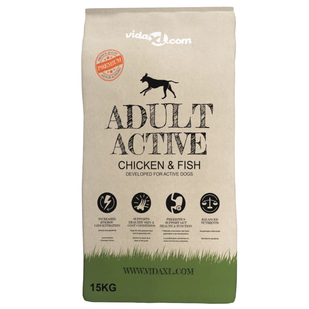 2 db „Adult Active Chicken & Fish” prémium száraz kutyatáp 30kg