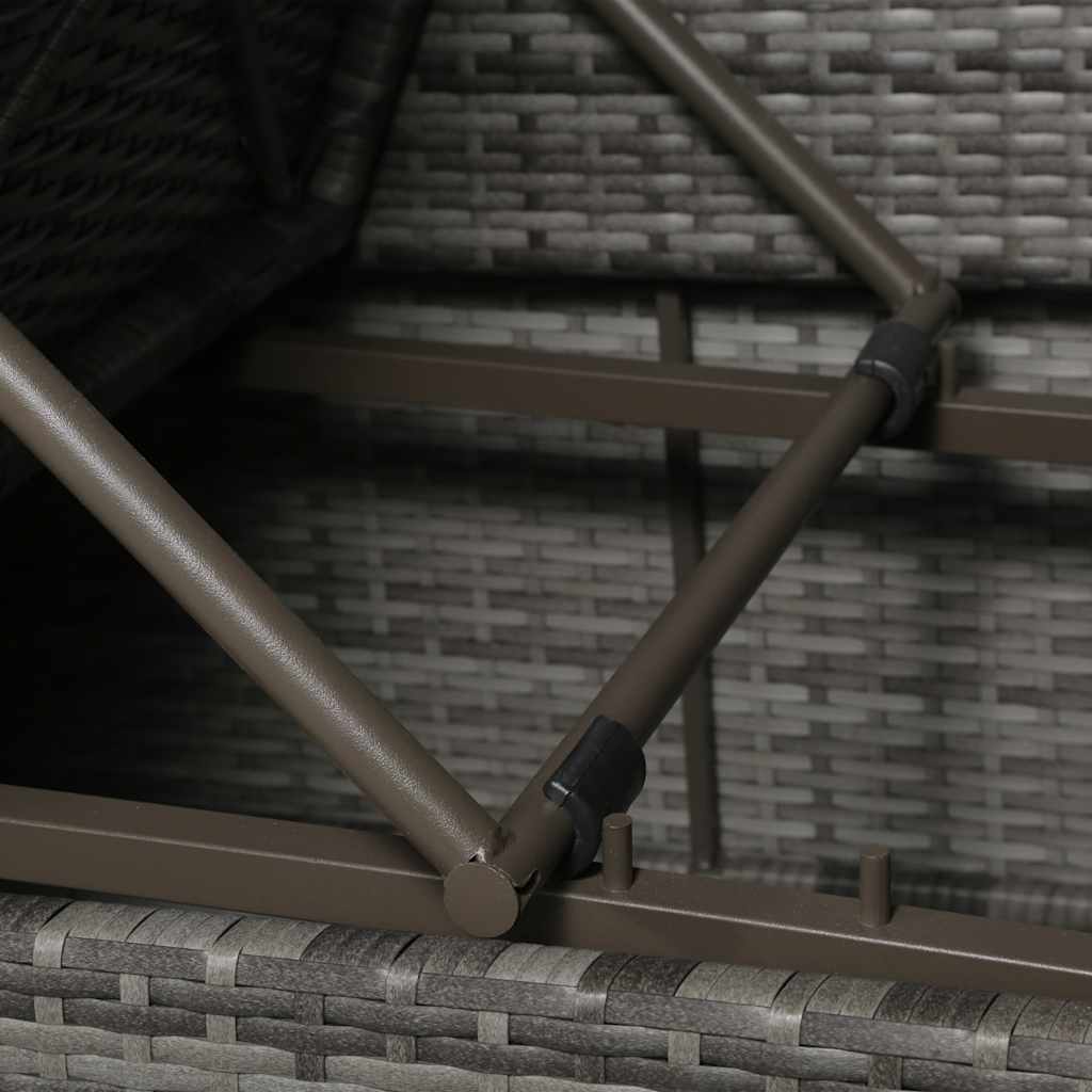 4-részes szürke polyrattan kerti bútorszett párnákkal