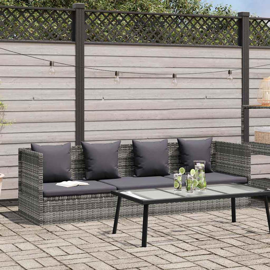 szürke polyrattan kerti ágy 200 x 60 cm