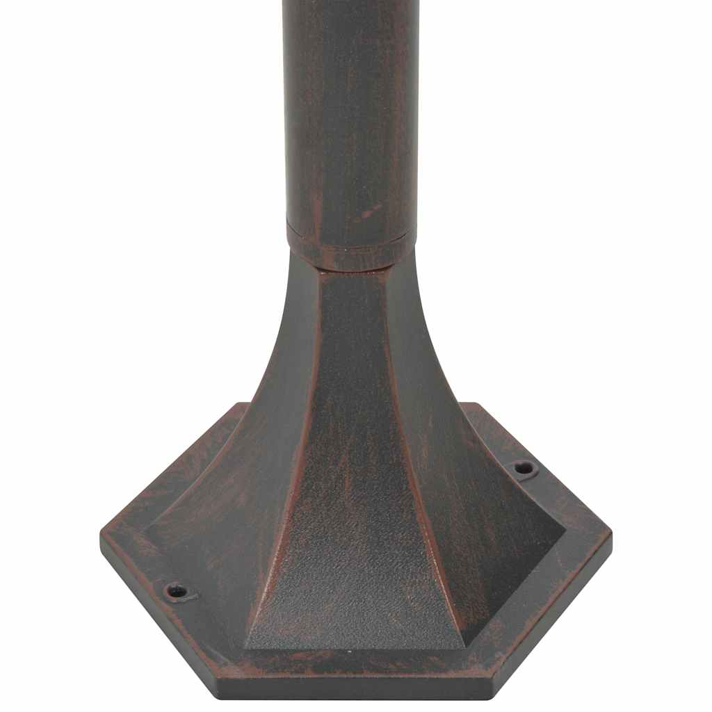 6 db bronzszínű alumínium kerti állólámpa, E27, 110 cm