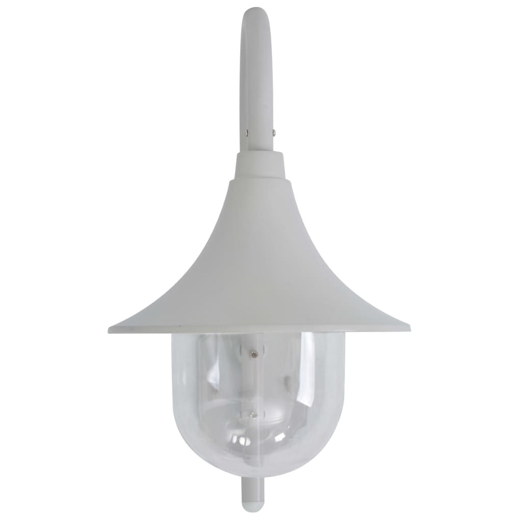 fehér alumínium kerti falilámpa, E27, 42 cm