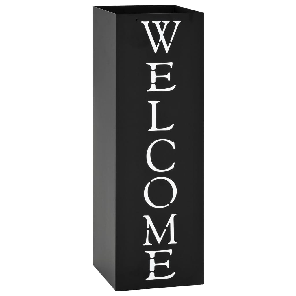 fekete acél esernyőtartó "WELCOME" felirattal