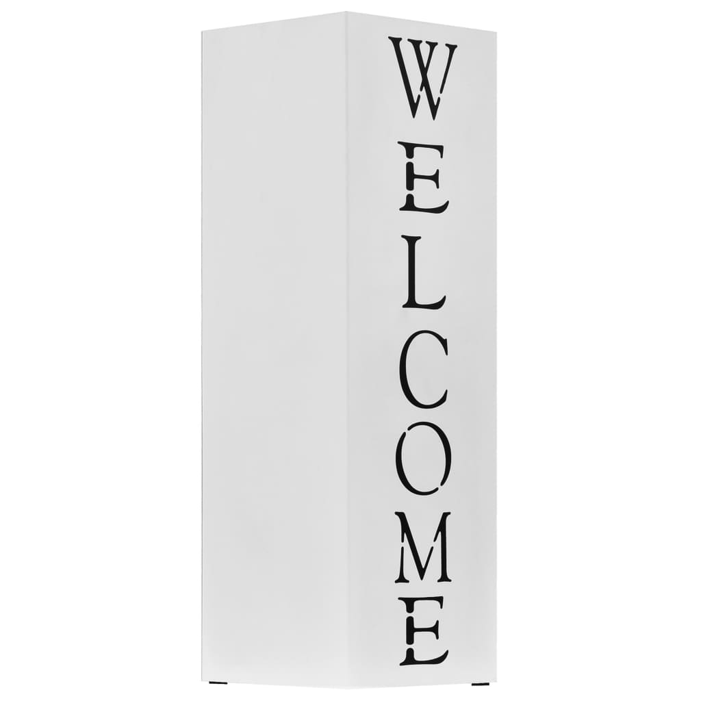 fehér acél esernyőtartó "WELCOME" felirattal