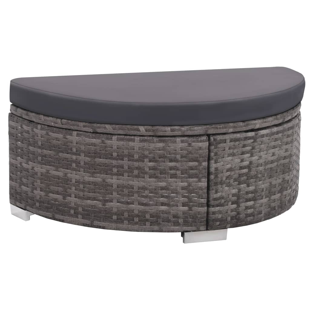 8-részes szürke polyrattan kerti bútorszett párnákkal
