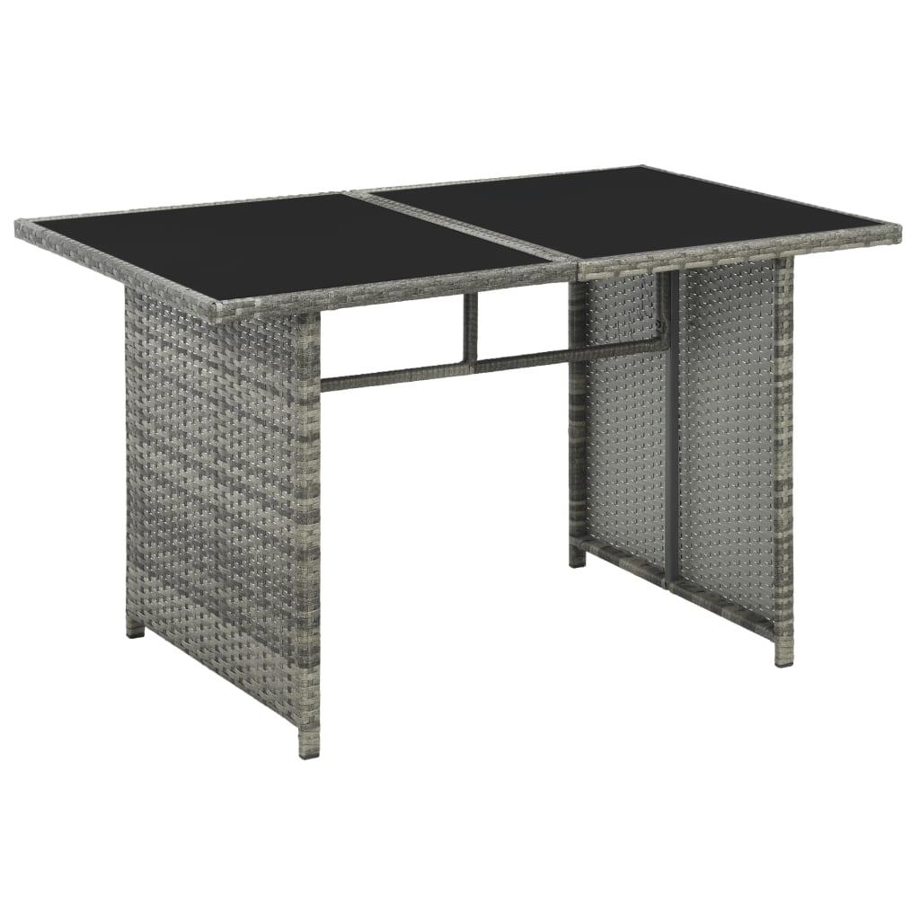10-részes szürke polyrattan kerti bútorszett párnákkal