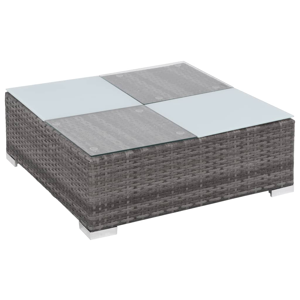 8 részes szürke polyrattan kerti ülőgarnitúra párnákkal