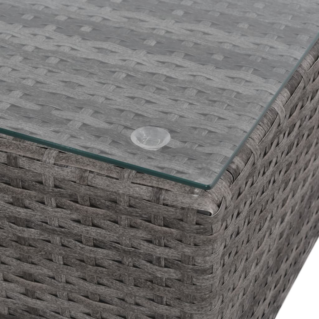 8 részes szürke polyrattan kerti ülőgarnitúra párnákkal