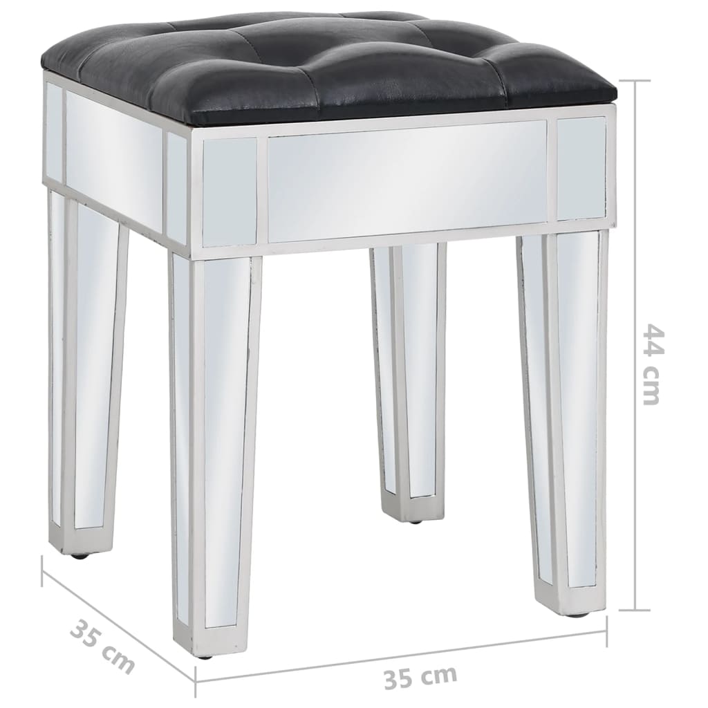 tükrös MDF / üveg öltözőasztal ülőkével
