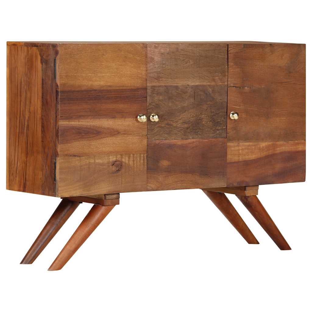 barna tömör újrahasznosított fa tálalószekrény 110 x 30 x 75 cm