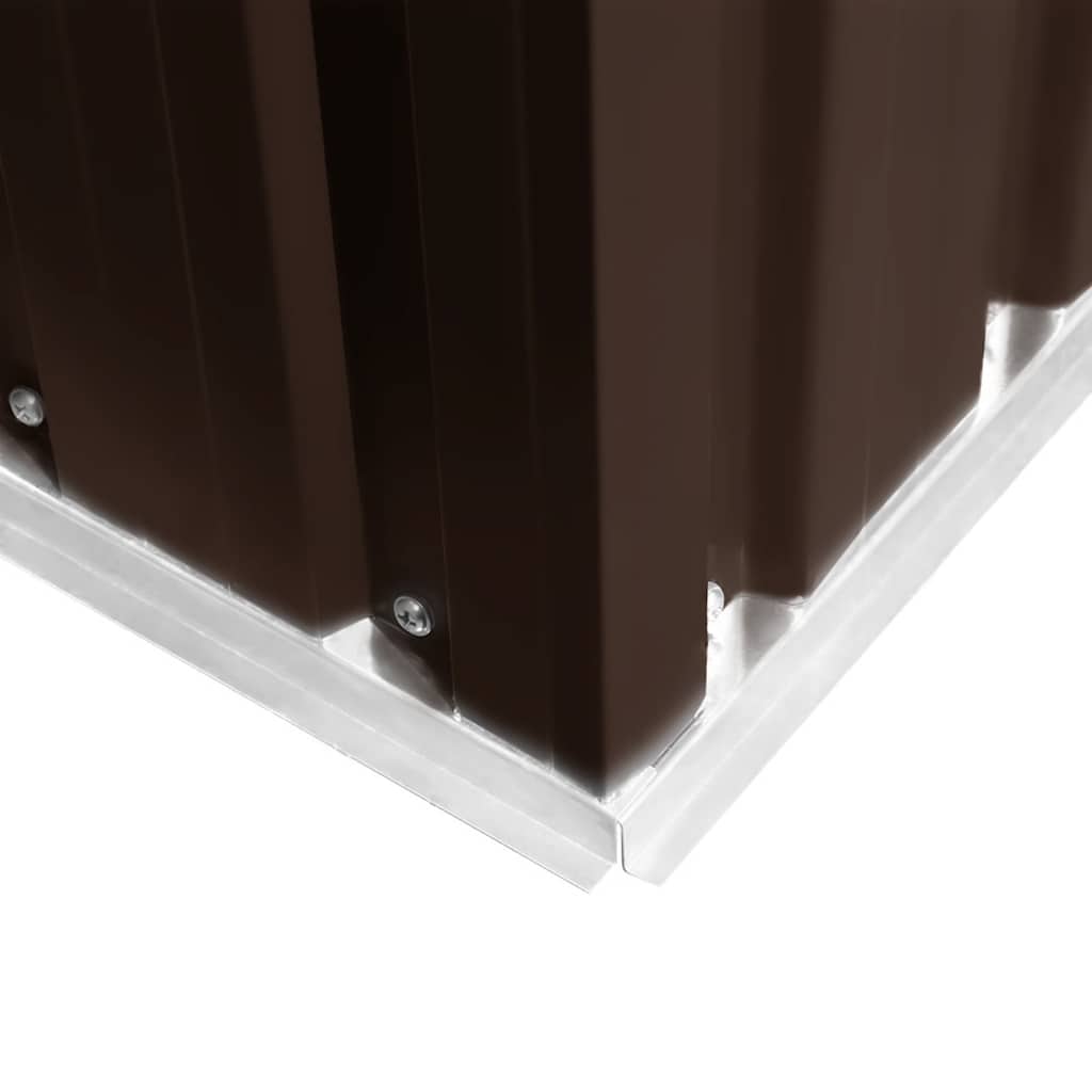 barna fém kerti fészer 257 x 298 x 178 cm