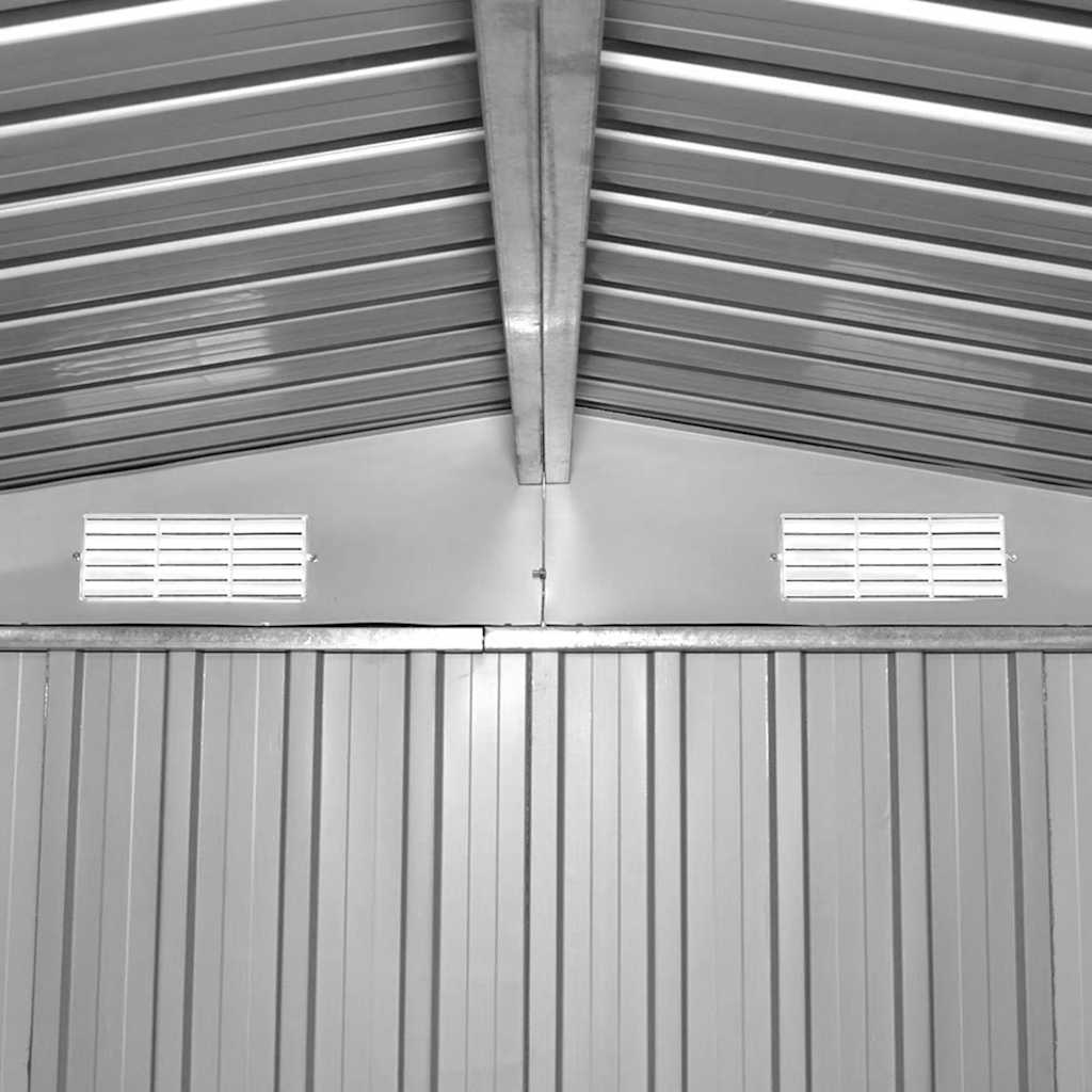barna fém kerti fészer 257 x 298 x 178 cm
