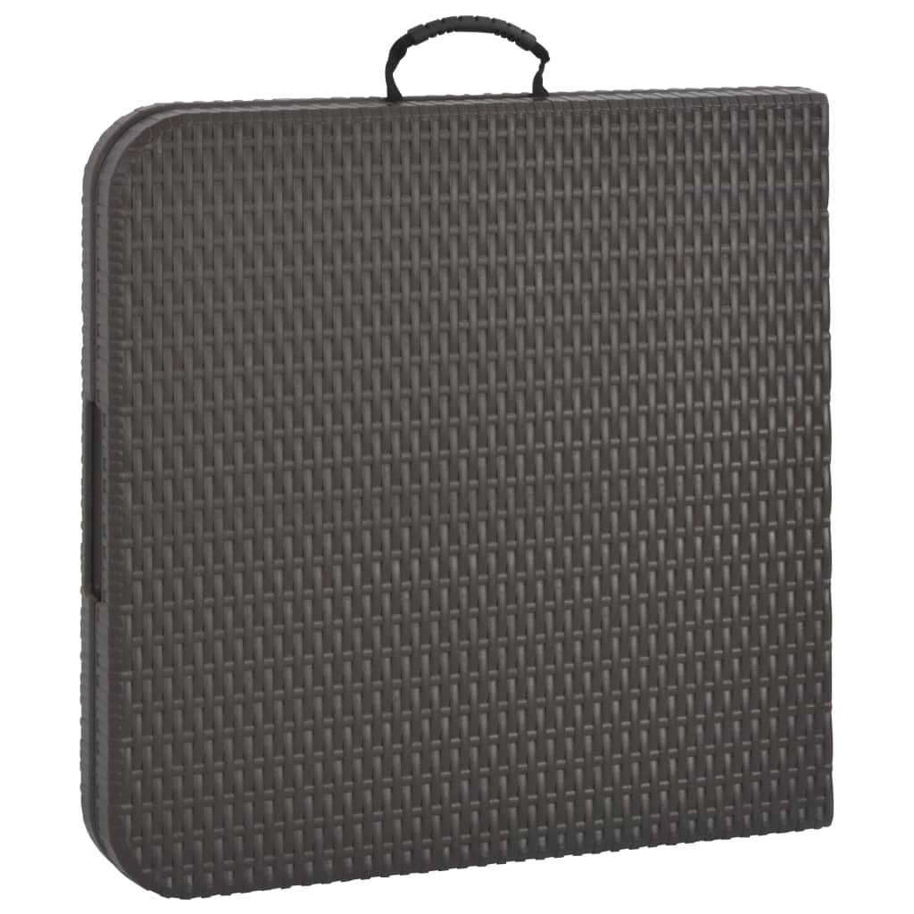 barna rattan hatású HDPE összecsukható kerti asztal 120x60x74cm
