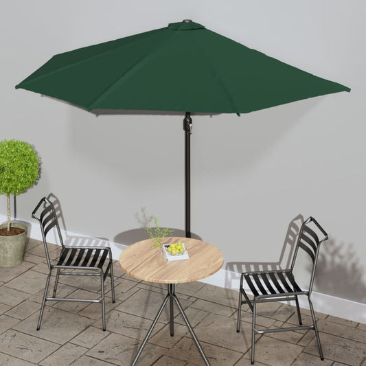 zöld féloldalas erkély napernyő alumíniumrúddal 300 x 155 cm