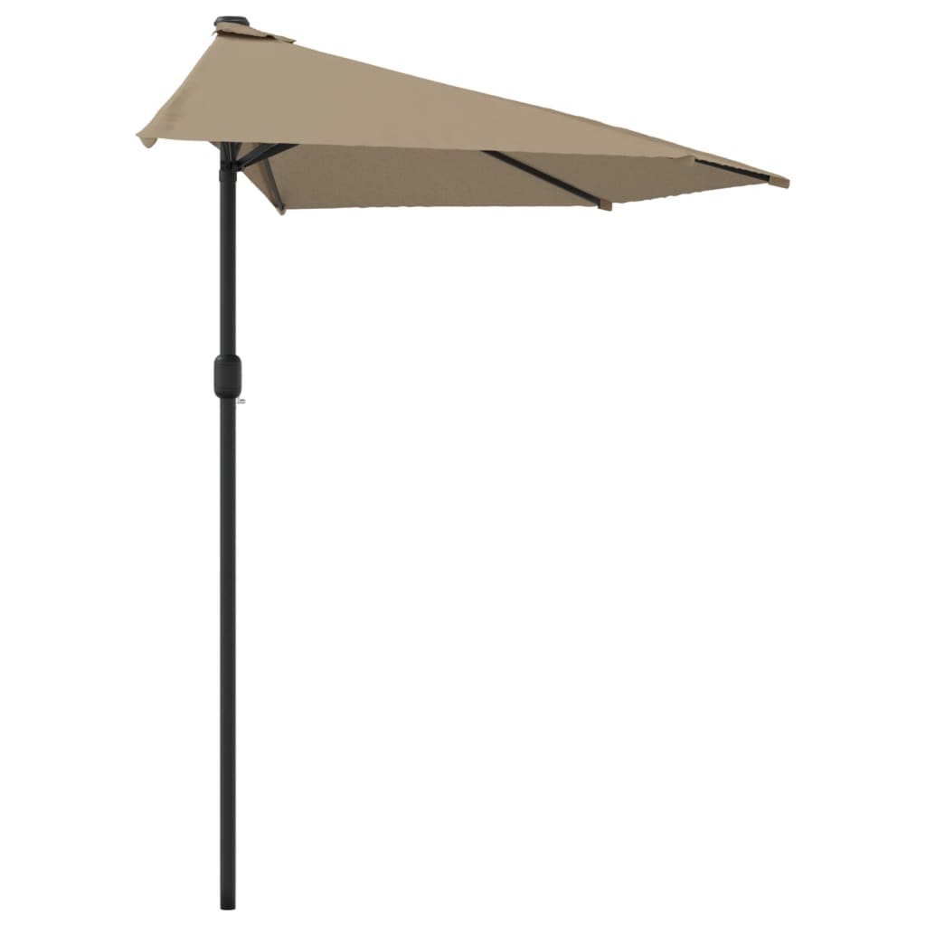 tópszínű féloldalas erkély napernyő alumíniumrúddal 300x155 cm