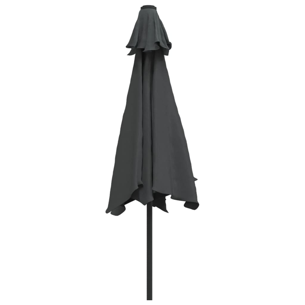 antracitszürke kültéri napernyő fémrúddal, 300 cm átmérőjű