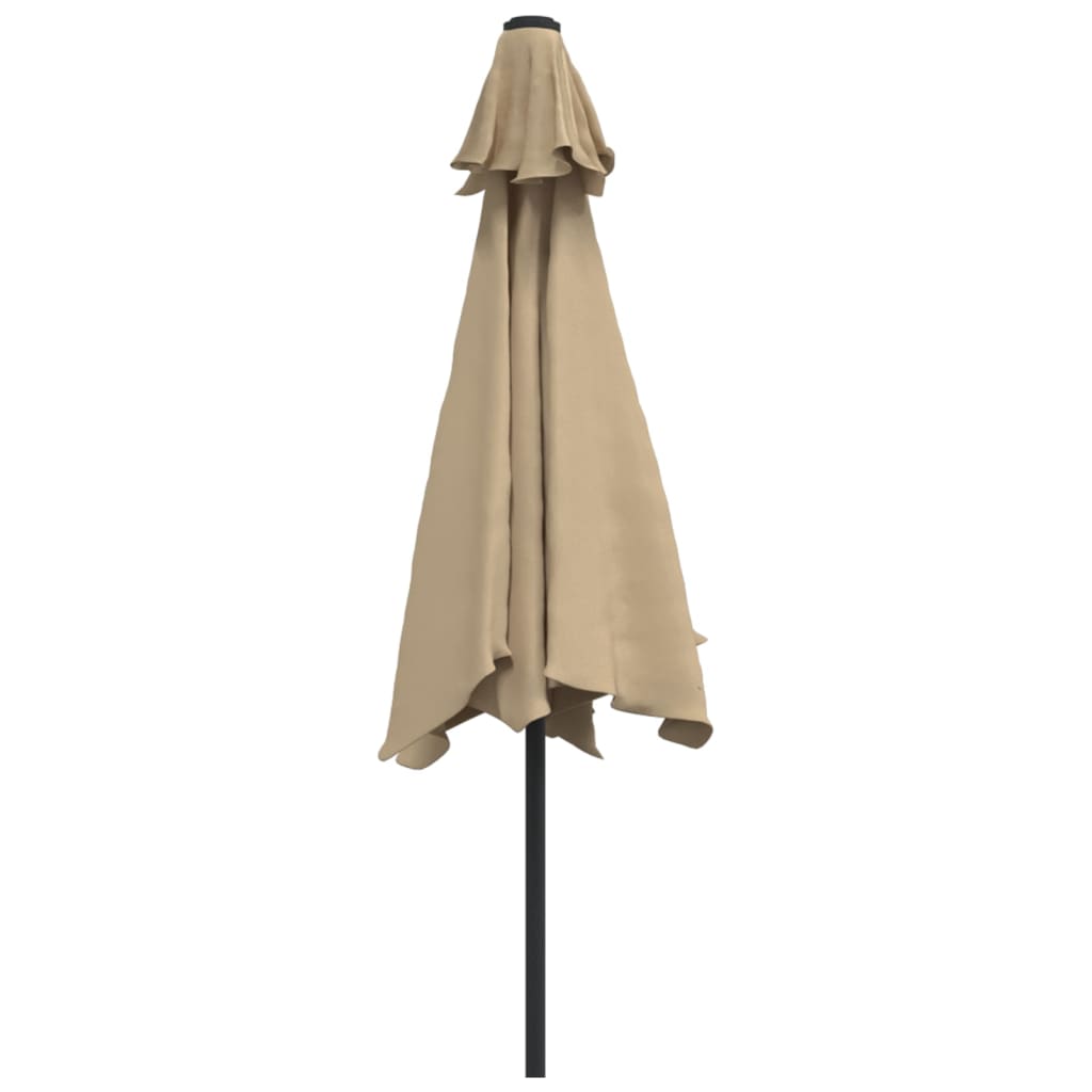 tópszínű kültéri napernyő fémrúddal, 300 cm átmérőjű