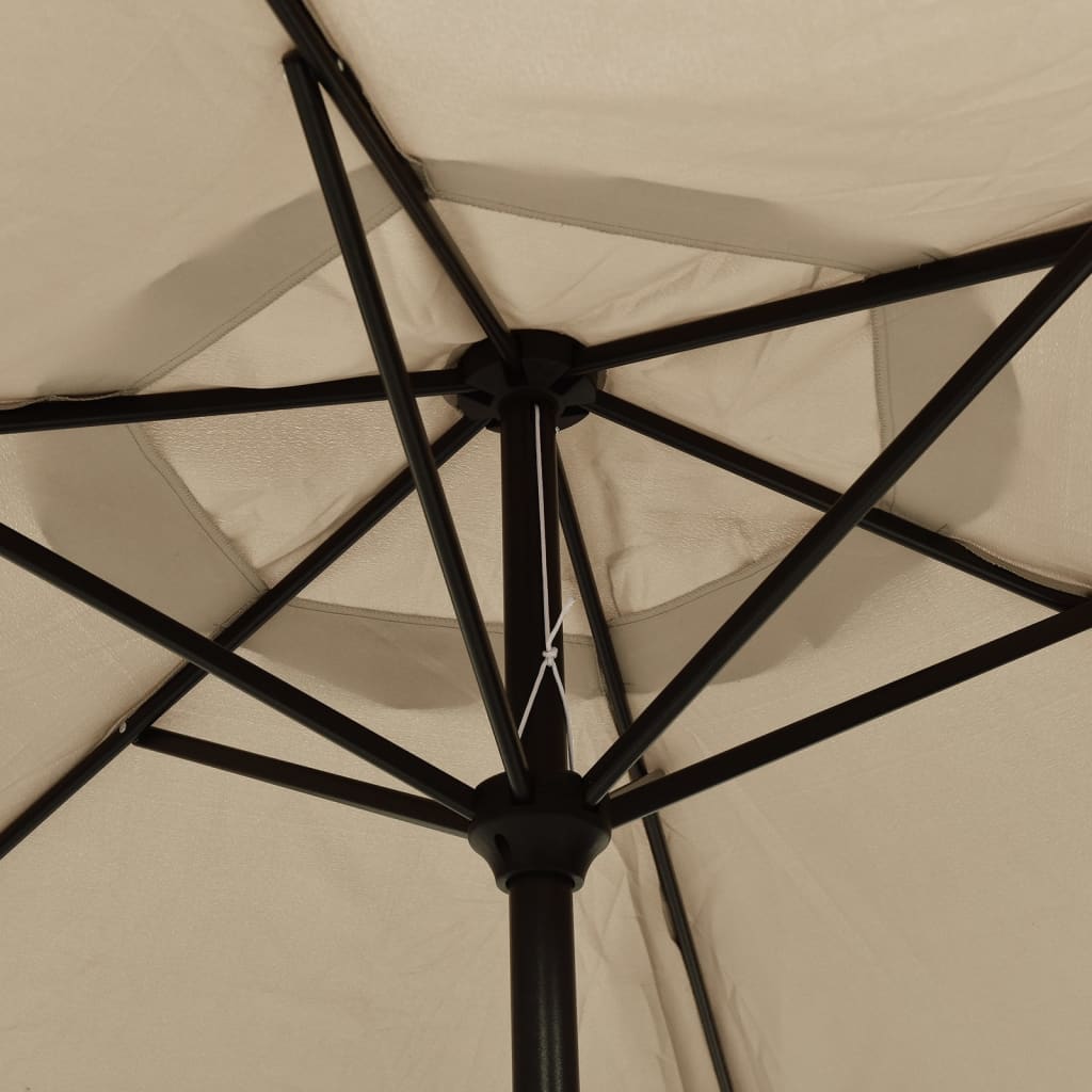 tópszínű kültéri napernyő fémrúddal, 300 cm átmérőjű